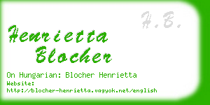 henrietta blocher business card